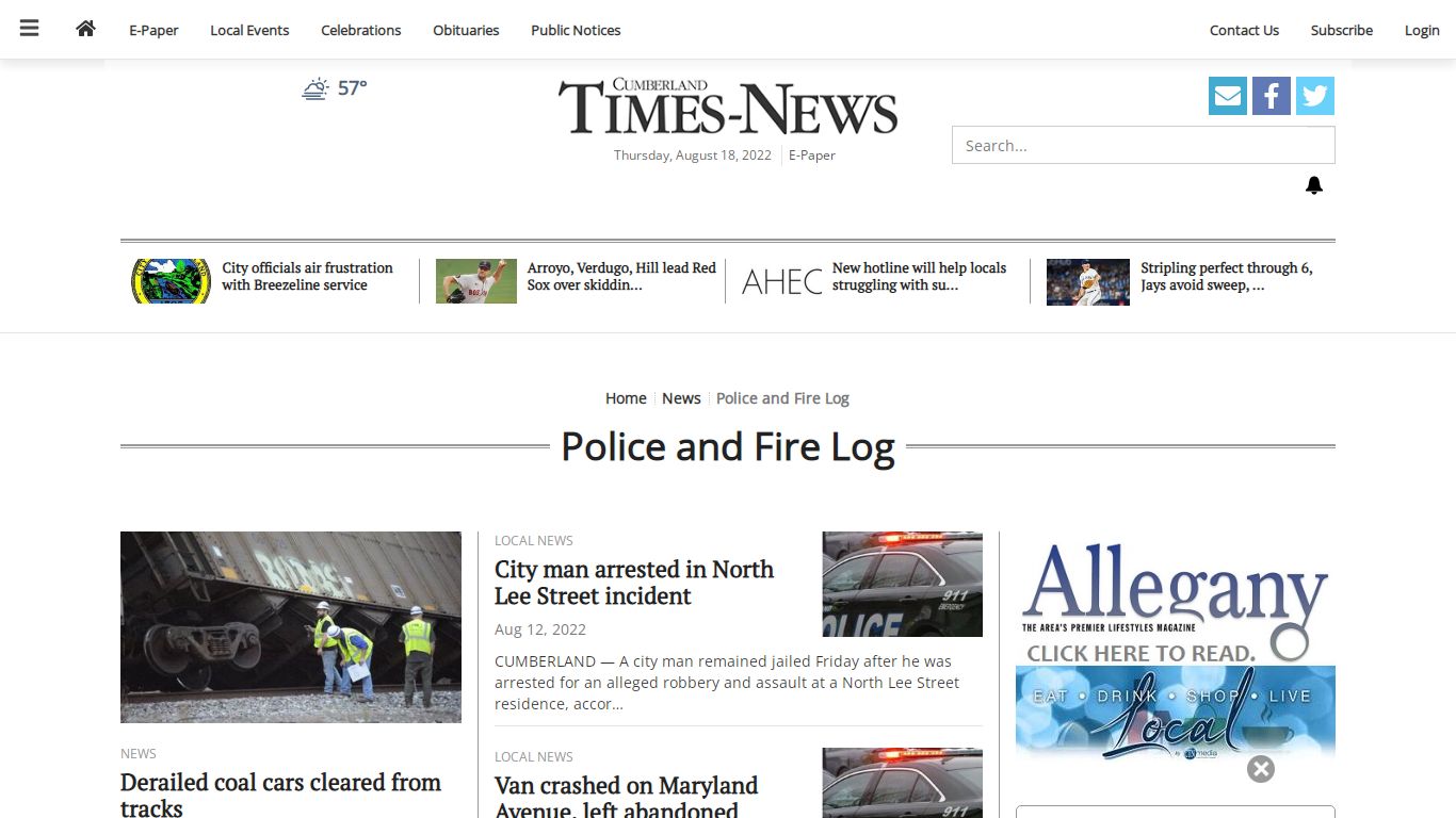 Police and Fire Log | times-news.com