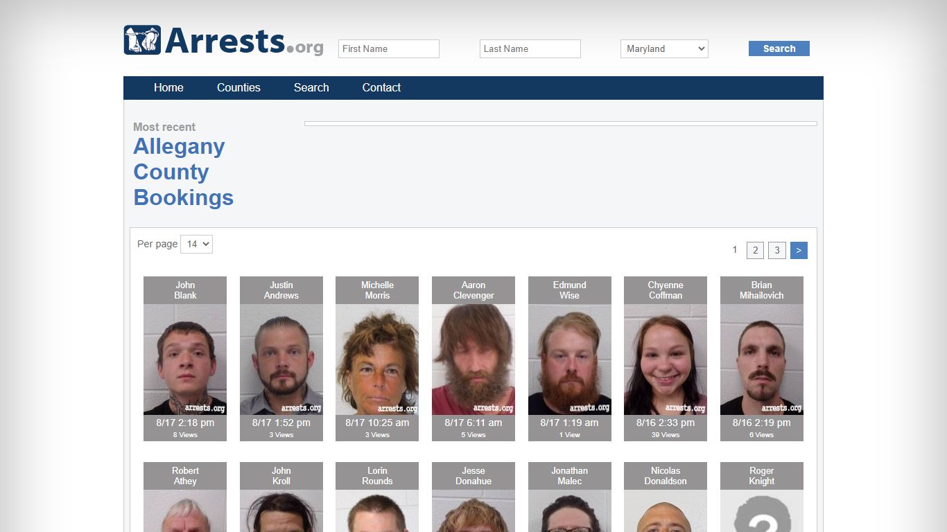 Allegany County Arrests and Inmate Search